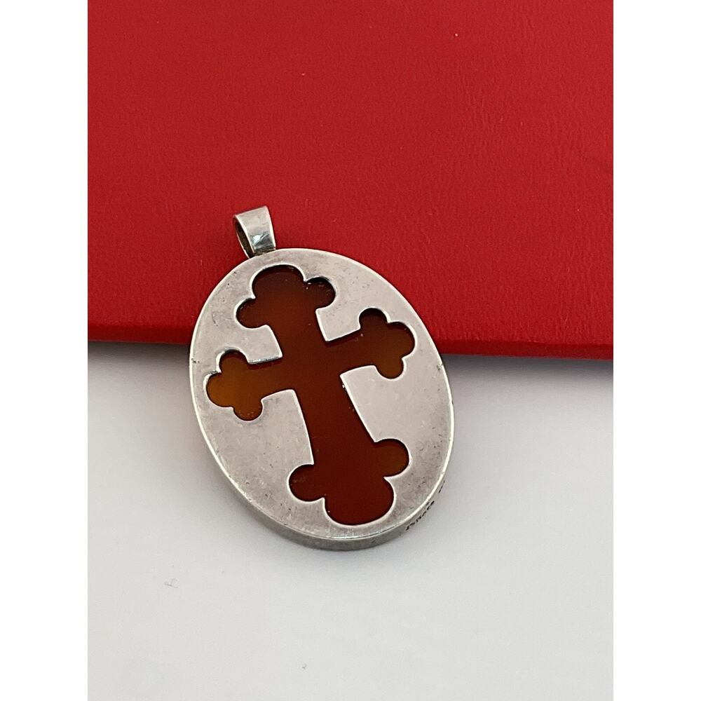 Israeli 925 Sterling silver cross pendant - Picture 5 of 12